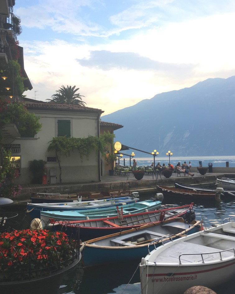 Harbour in Sirmione at sunset. One of the best places to visit in Lake Garda. With SpaDreams