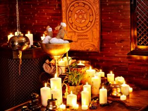 Ayurvedic spa massage interior