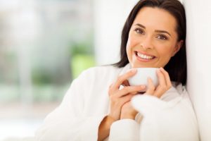 Woman holing tea cup