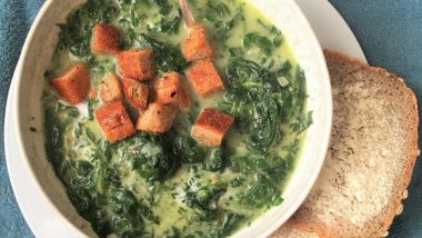 Spinach and Coconut Ayurveda Soup for your Cozy Night-in