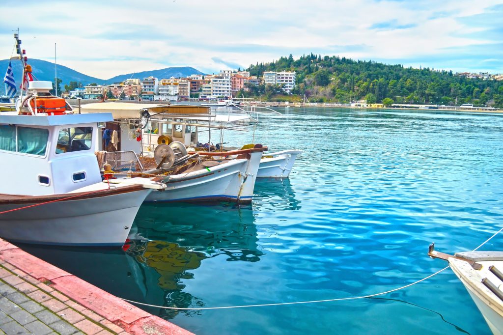 landscape of Chalcis sea with the unique phenomenon called ''crazy water'' Euboea Greece