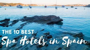 The 10 Best spa hotels in spain - title picture with blue water and sailing boats in the distance