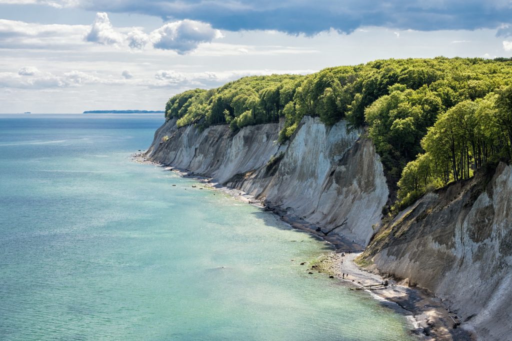 Chalk cliff on the island Ruegen in Germany.