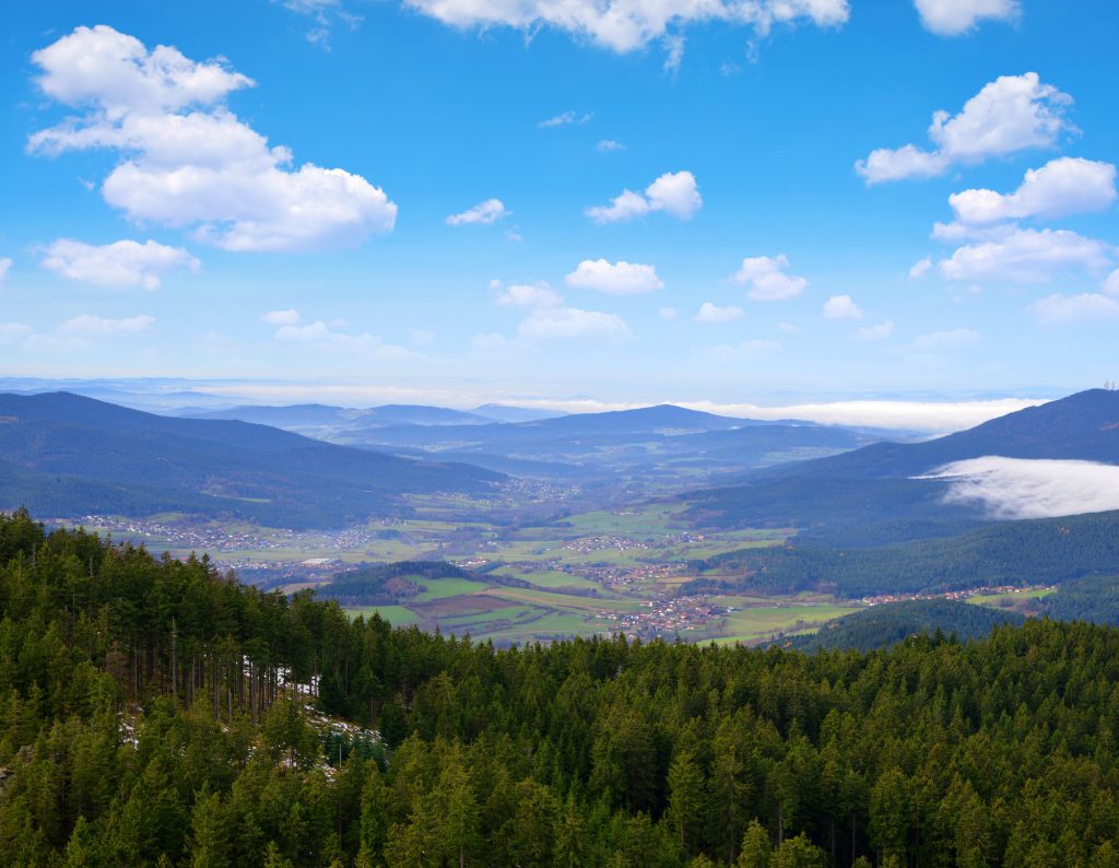 View from mountain Grosser Osser in National park Bavarian forest, Germany.