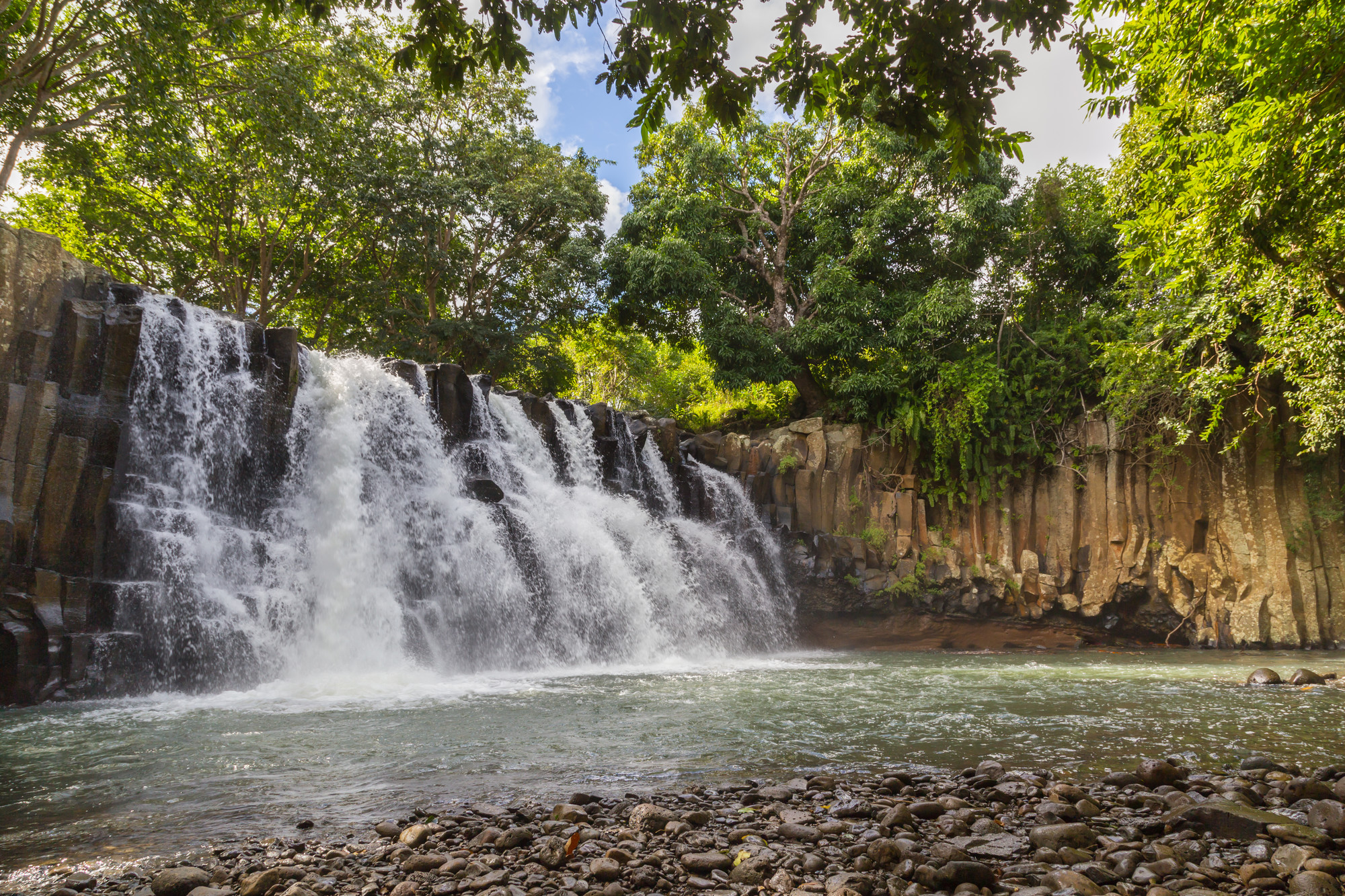 Rochester Falls waterfall in Souillac Mauritius.