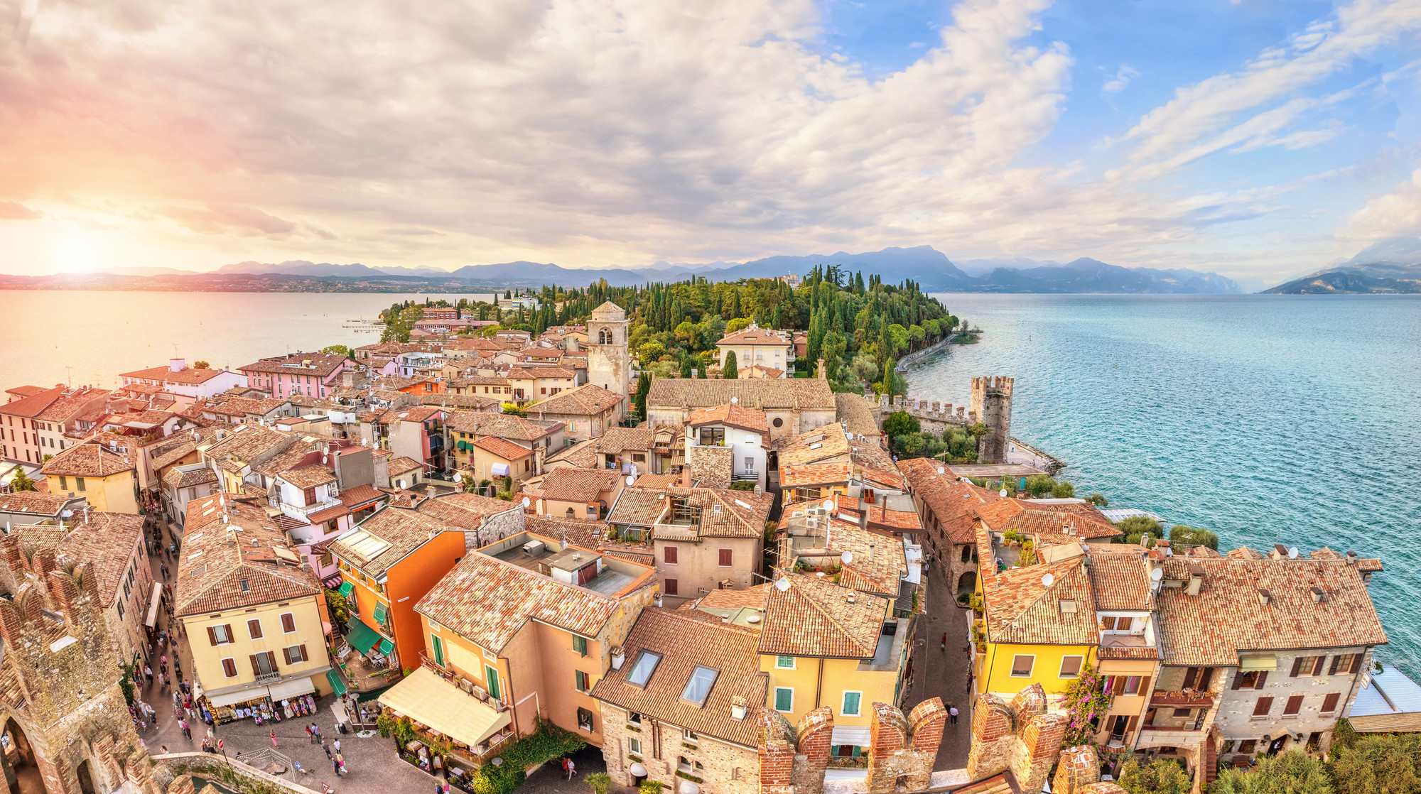Panoramic view of the historical town Sirmione. Best towns and spas to visit in lake garda, SpaDreams